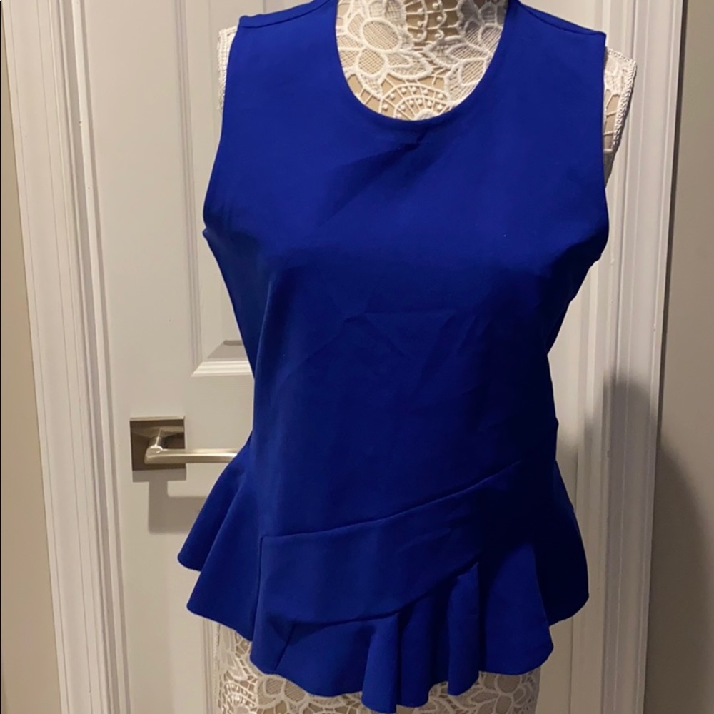 J Crew Peplum Blue Sleeveless Top